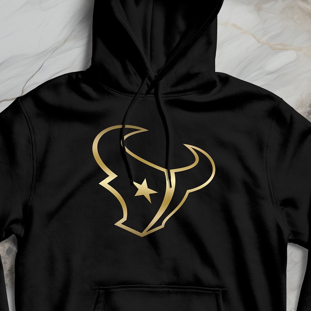 Men’s Hoodie Houston Texans Gold Logo Sweatshirt - Picture 2 of 3
